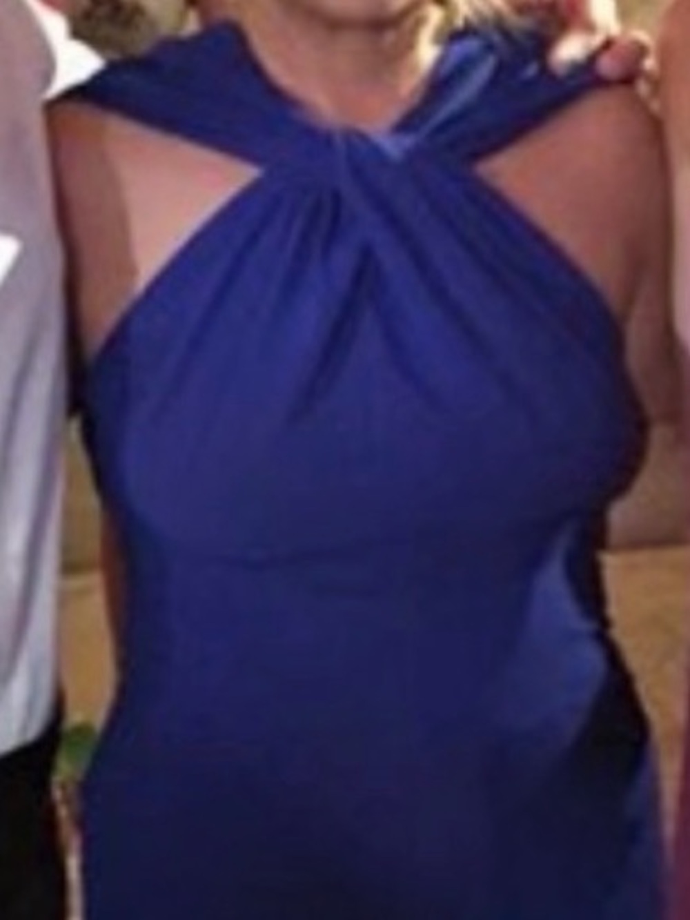 Talbot Runhof Beautiful Blue Satin Long Dress
